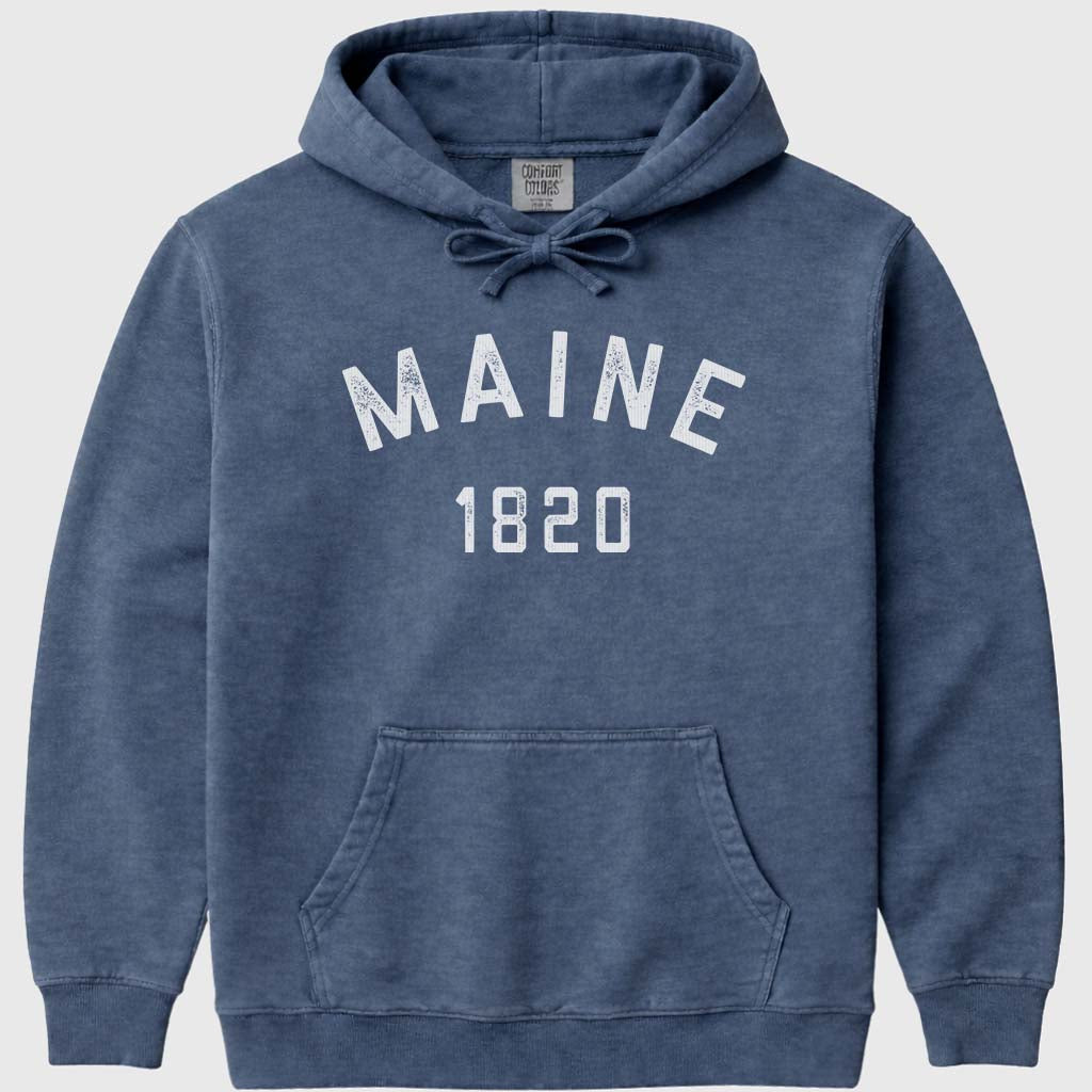 Antique Vintage Maine 1820 Hoodie Sweatshirt - Denim