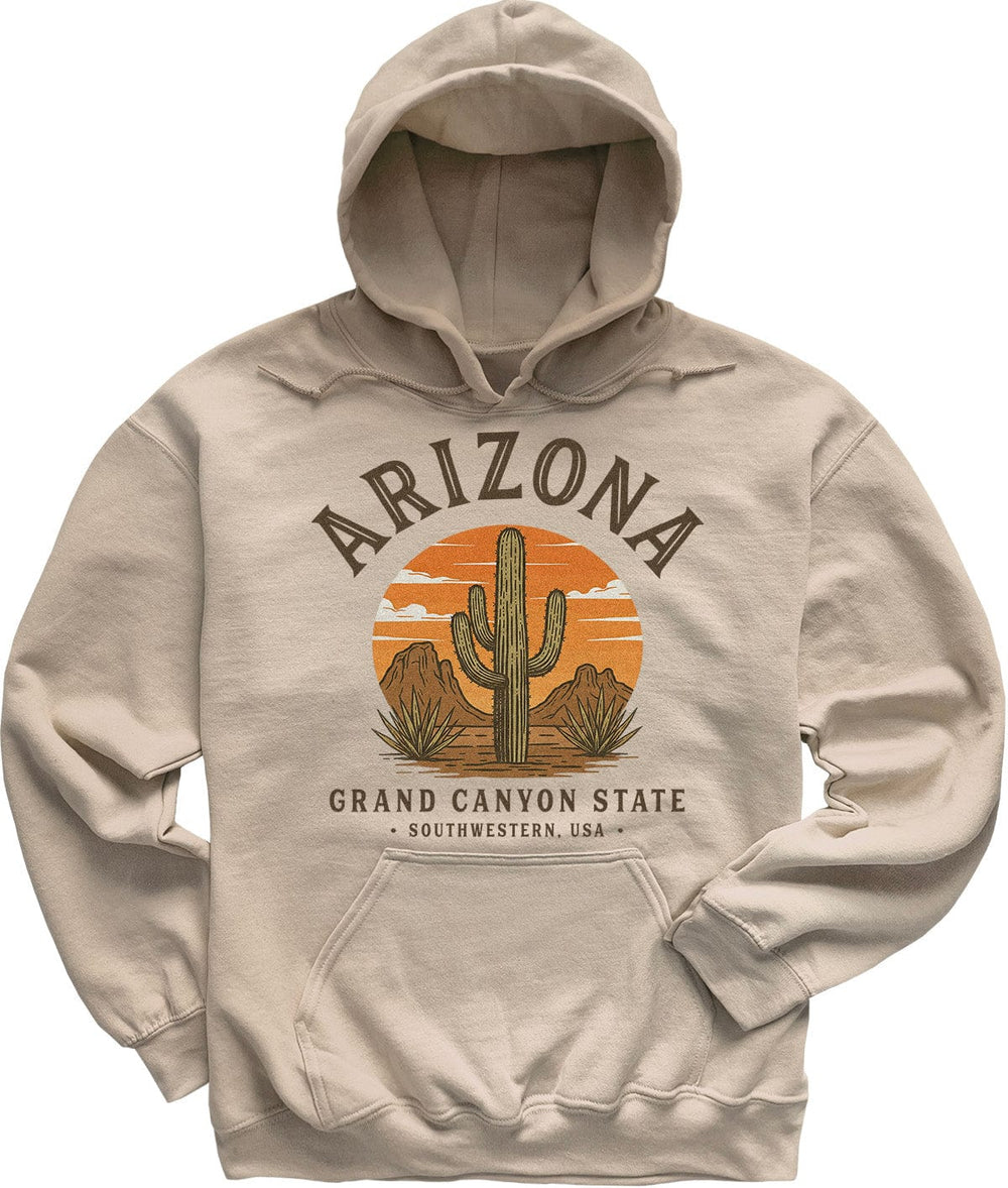 Sand Beige Arizona Saguaro Cactus Sweatshirt