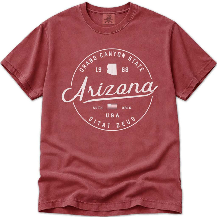 Arizona T Shirt, The Grand Canyon State - Crimson