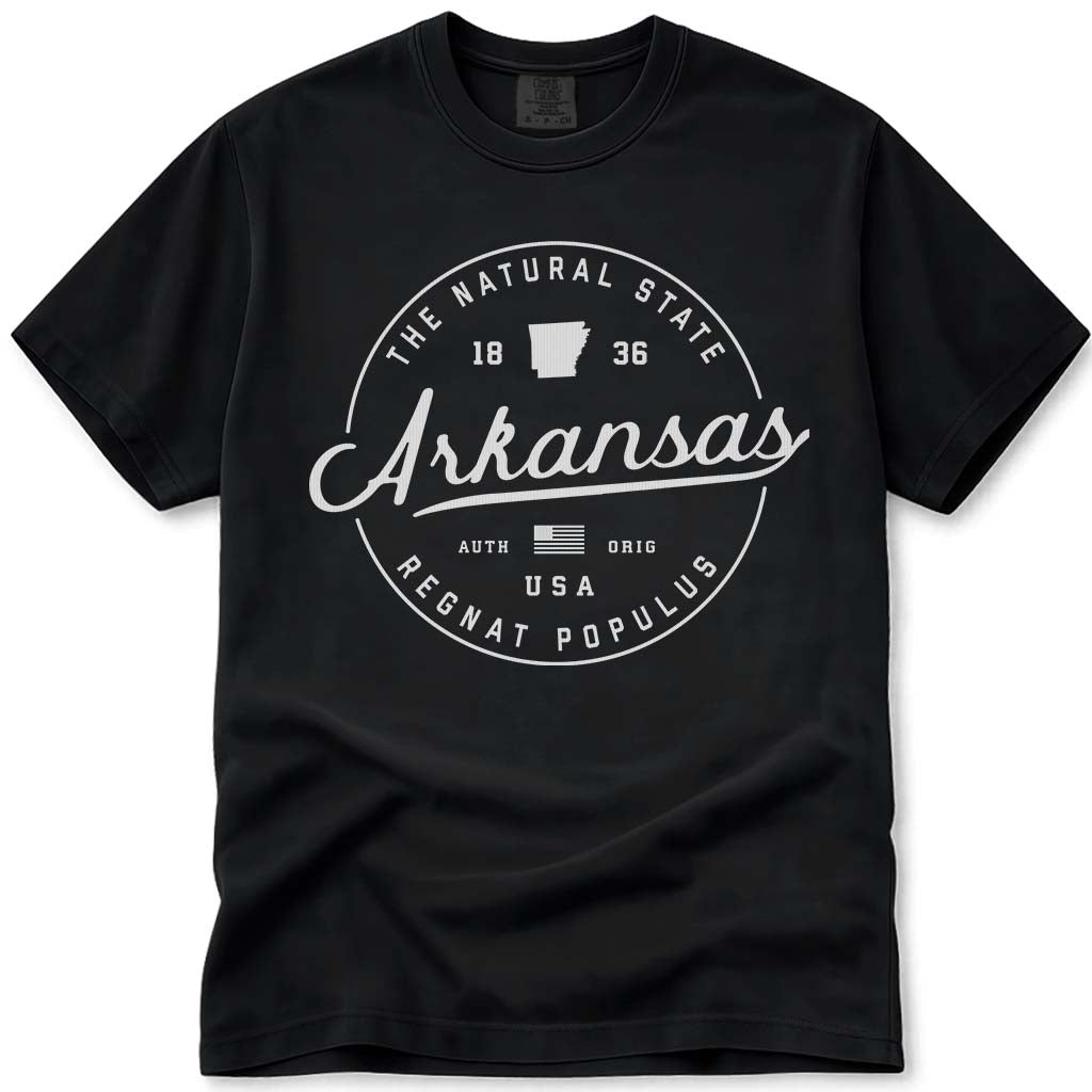 Arkansas T Shirt, The Natural State - Black