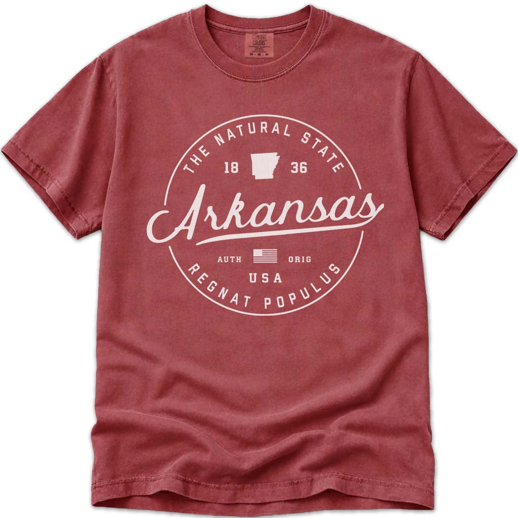 Arkansas T Shirt, The Natural State - Crimson