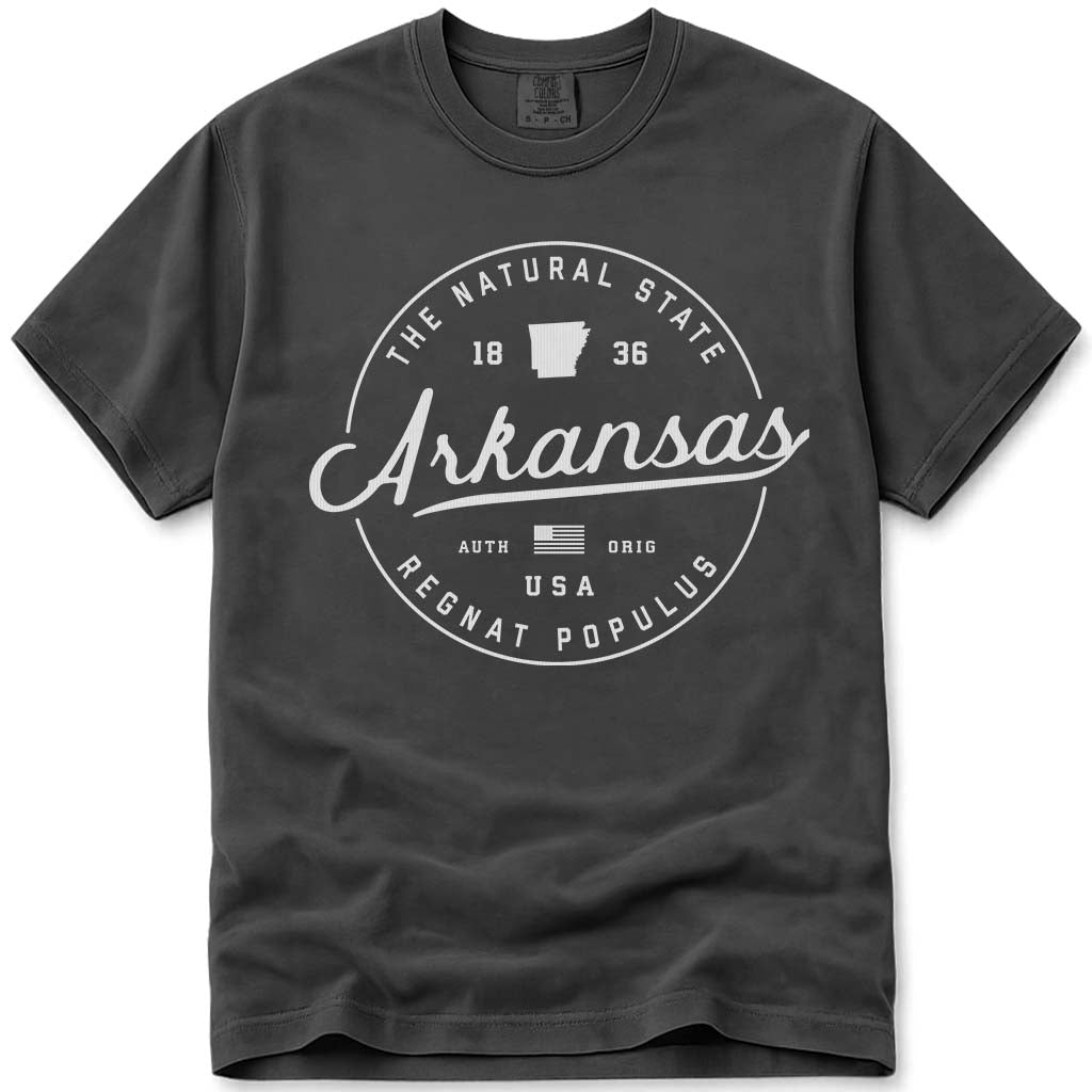 Arkansas T Shirt, The Natural State - Pepper