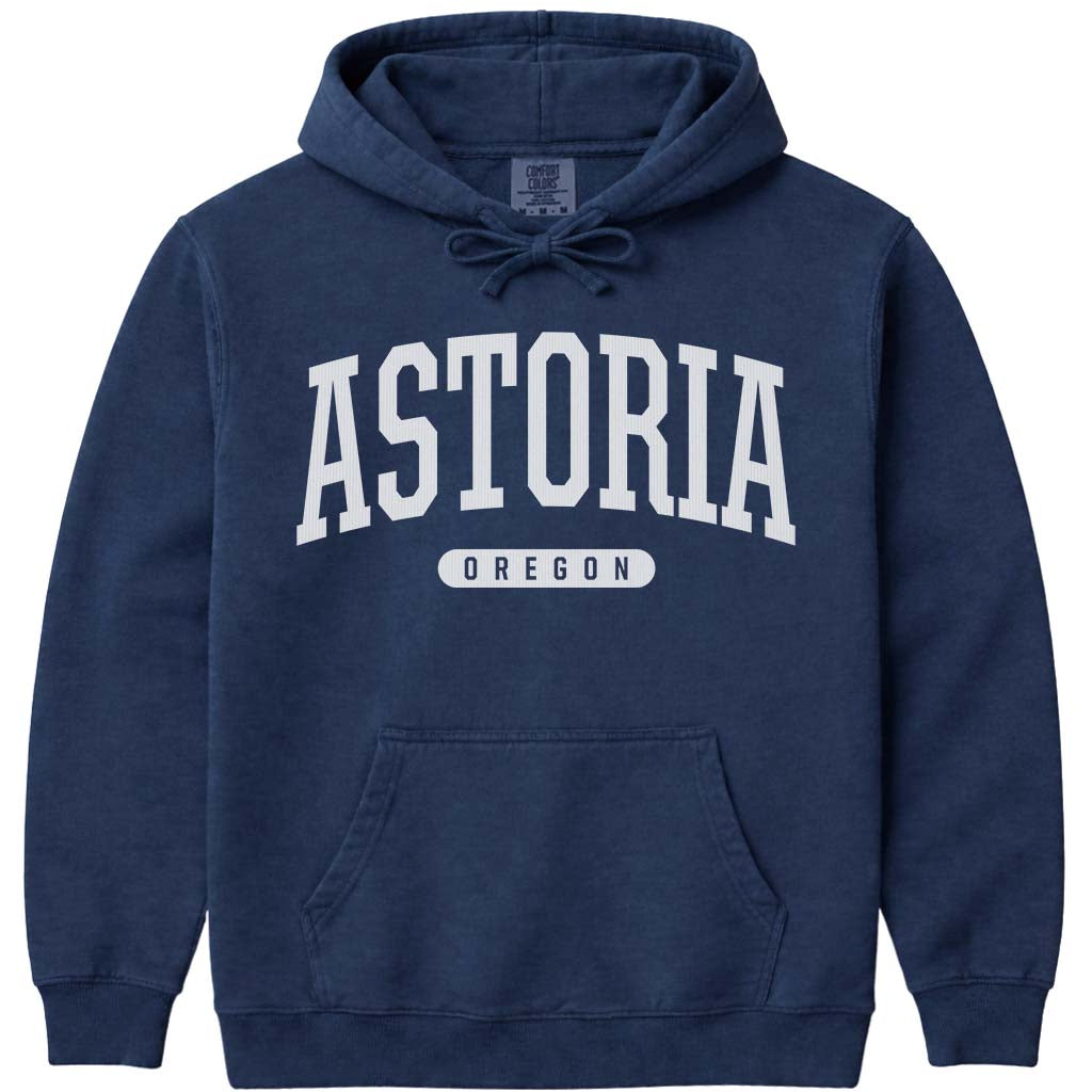 Vintage Astoria Oregon Hoodie Sweatshirt - Navy