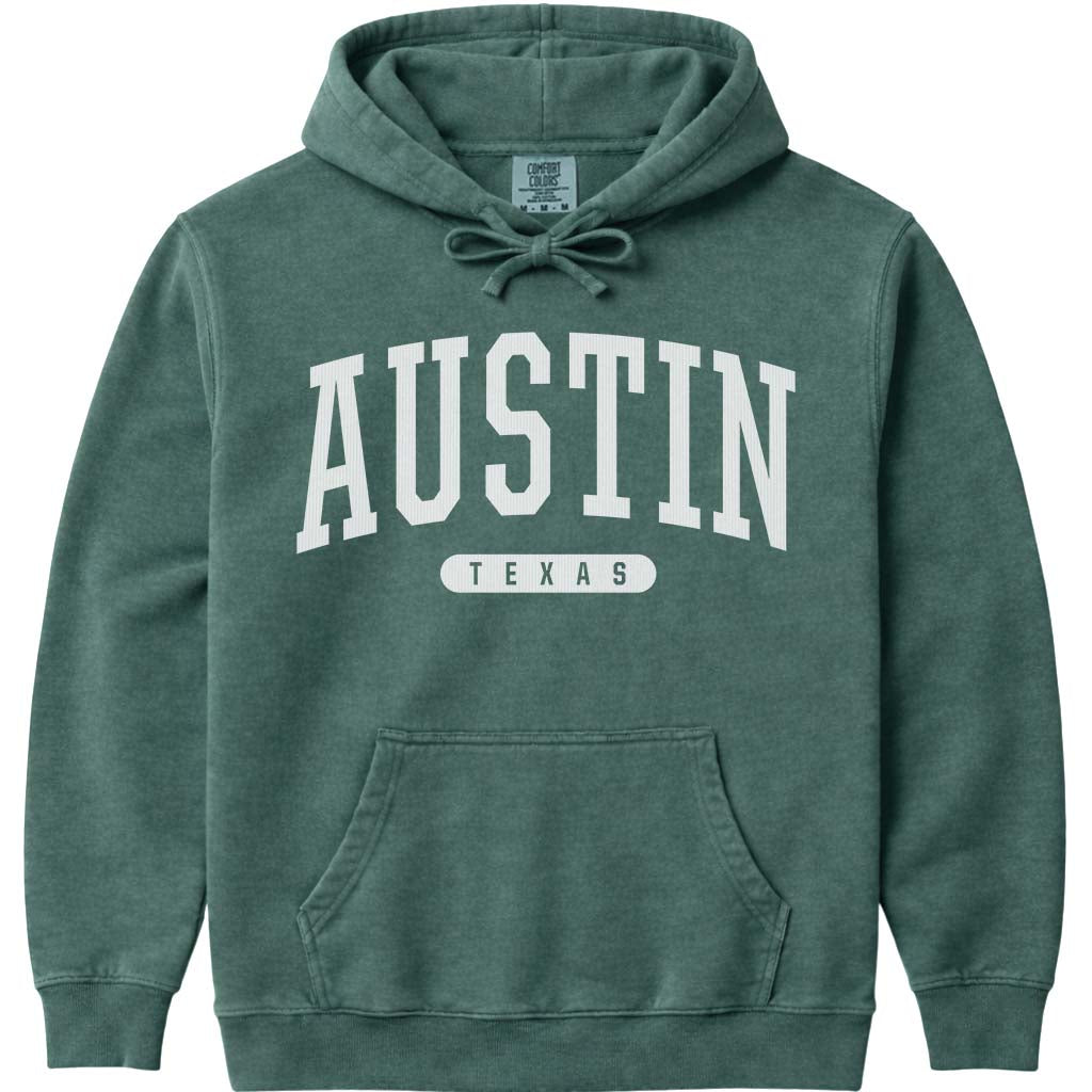 Austin Texas Hooded Sweatshirt - Blue Spruce