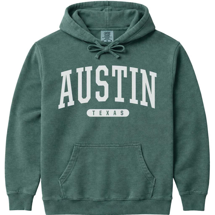 Austin Texas Hooded Sweatshirt - Blue Spruce