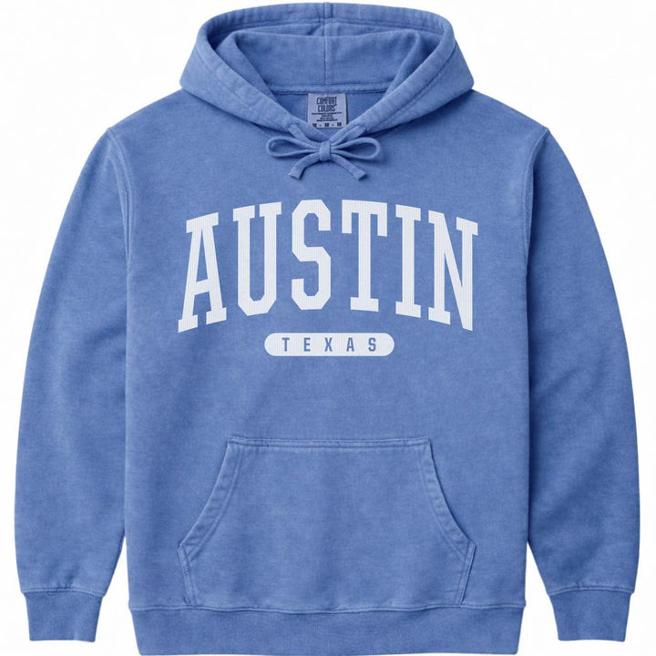 Austin Texas Hooded Sweatshirt - Flo Blue