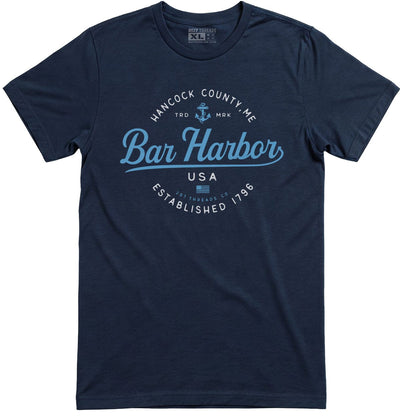 Navy Blue Cute Coastal Sailboat Bar Harbor Maine T-Shirt