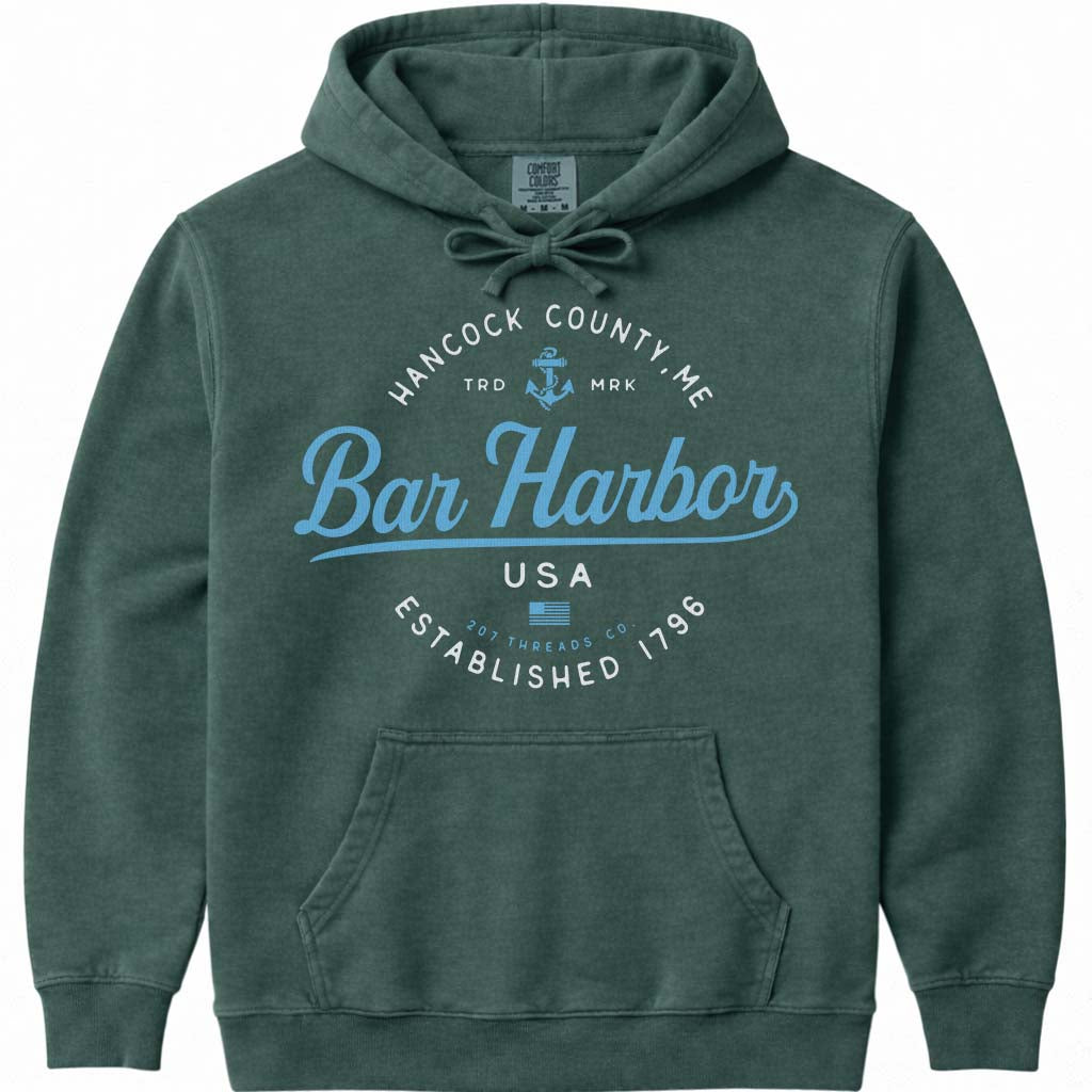 Bar Harbor Maine Vacation Hoodie - Blue Spruce