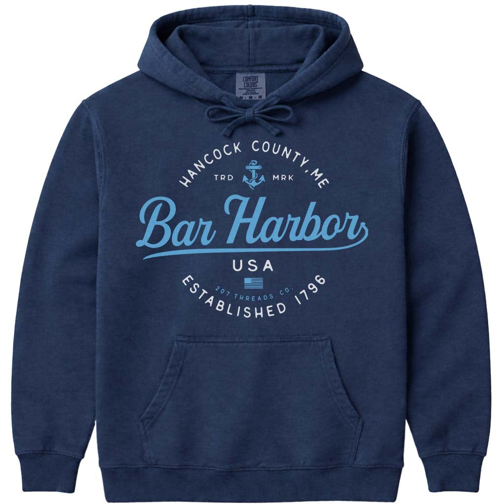 Bar Harbor Maine Vacation Hoodie - Navy