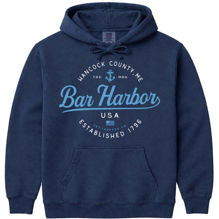 Bar Harbor Maine Vacation Hoodie - Navy