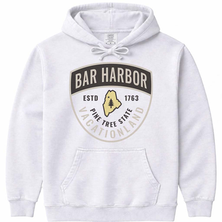 Bar Harbor Guide Badge Hooded Sweatshirt - White