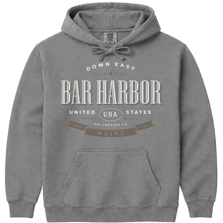 Bar Harbor Vacation Souvenir Hooded Sweatshirt - Grey