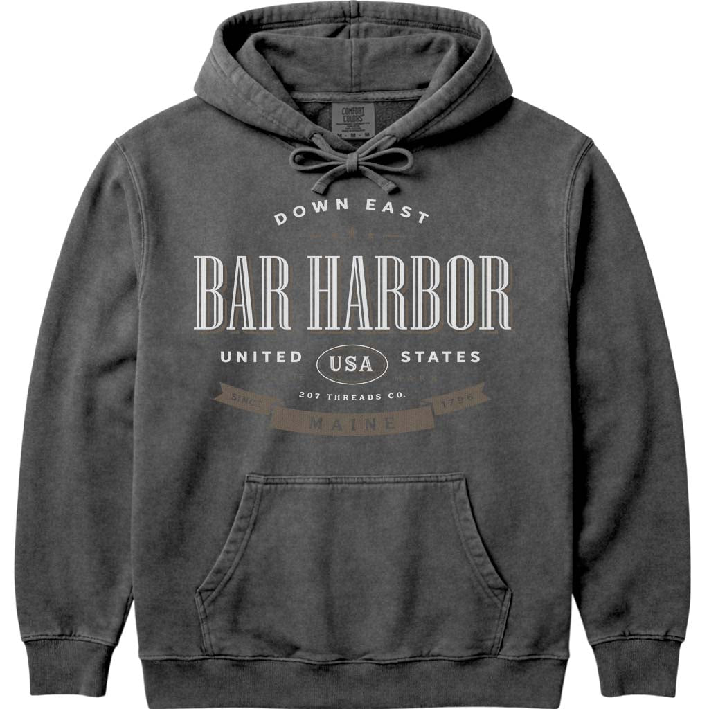 Bar Harbor Vacation Souvenir Hooded Sweatshirt - Pepper