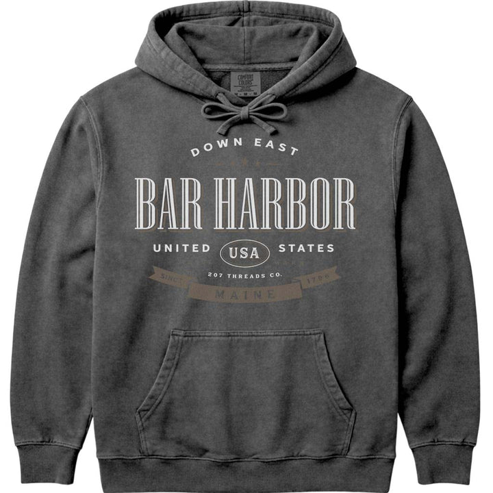 Bar Harbor Vacation Souvenir Hooded Sweatshirt - Pepper