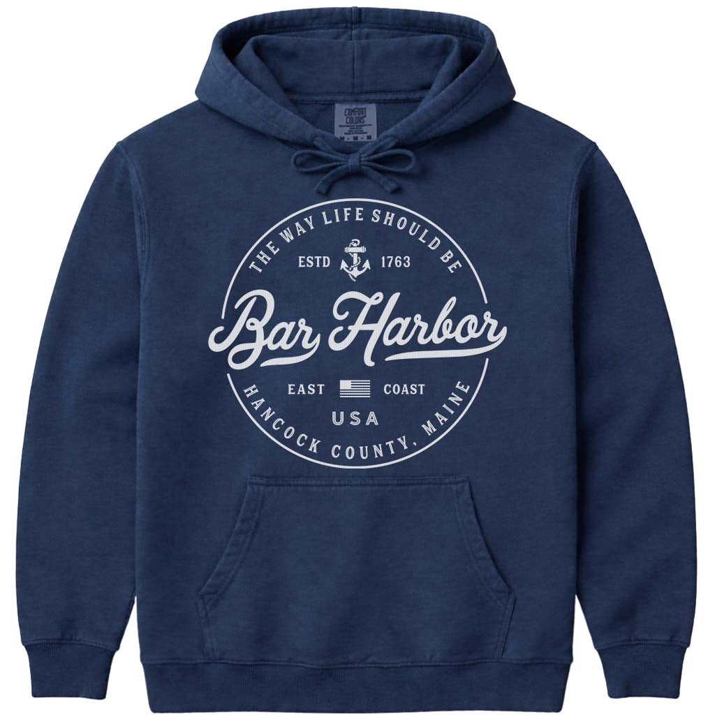 Bar Harbor Vacation Souvenir Hoodie - Navy