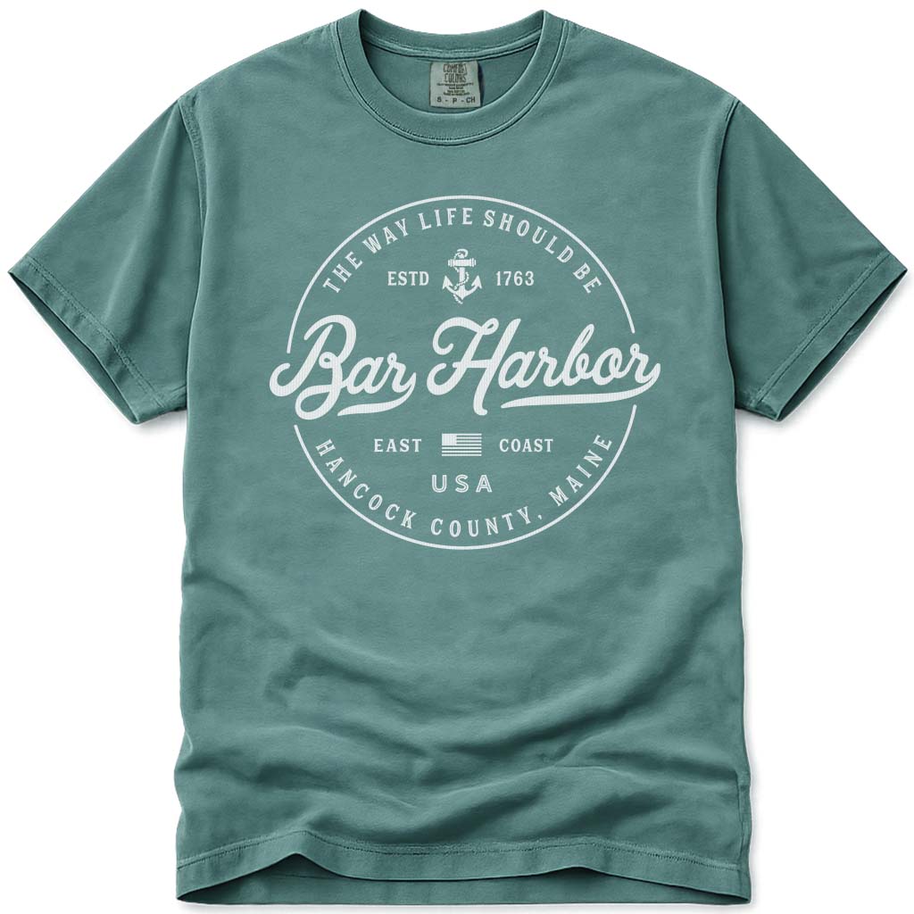 Bar Harbor Vacation Souvenir T Shirt - Light Green