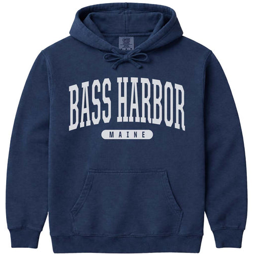 Vintage College Bass Harbor Maine Hoodie