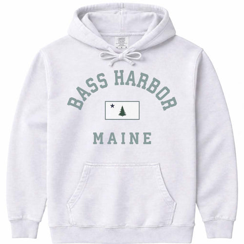 Bass Harbor Maine Flag Hooded Sweatshirt