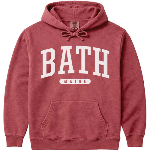 Vintage College Bath Maine Hooded Sweatshirt