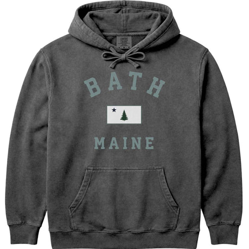 Retro Bath Maine Flag Hoodie