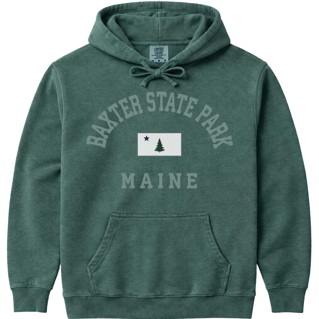 Baxter State Park Maine Flag Sweatshirt - Blue Spruce