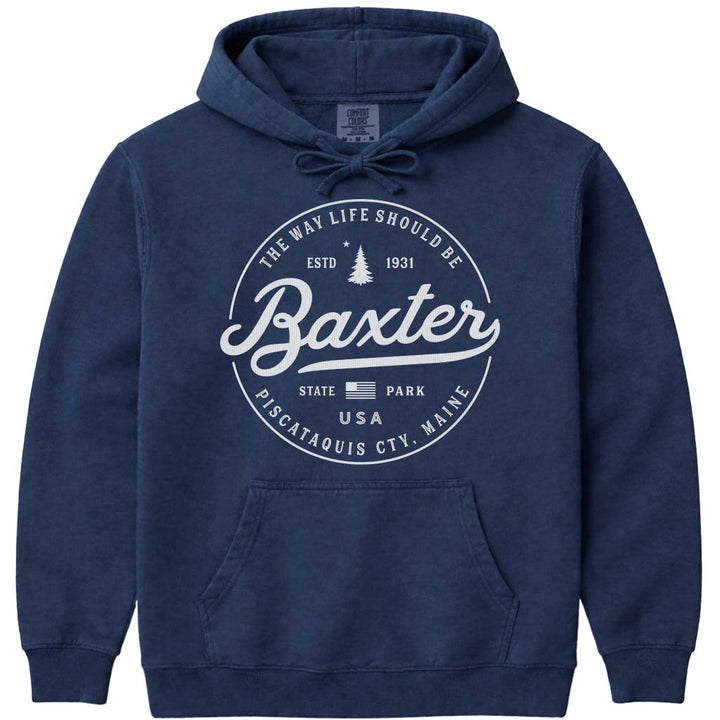Baxter State Park Travel Hooded Sweatshirt - Navy