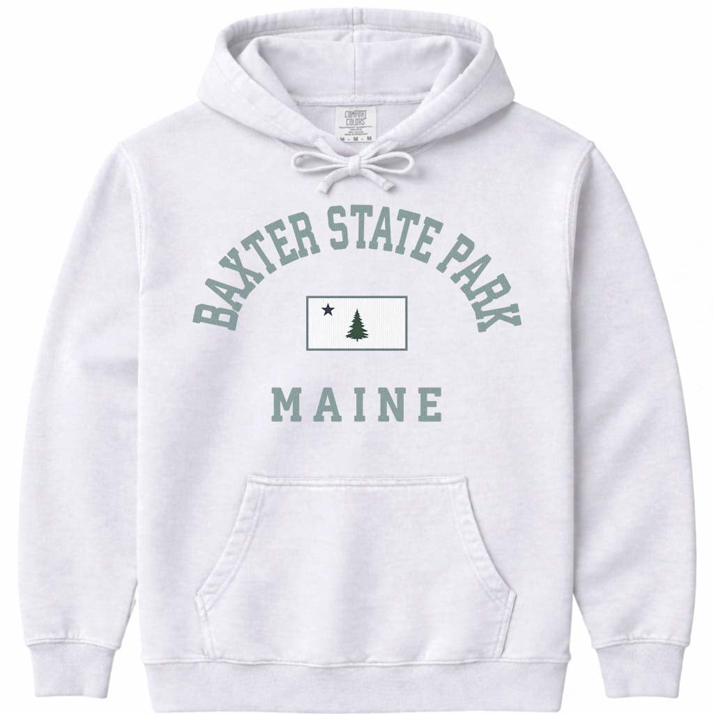 Baxter State Park Maine Flag Sweatshirt - White