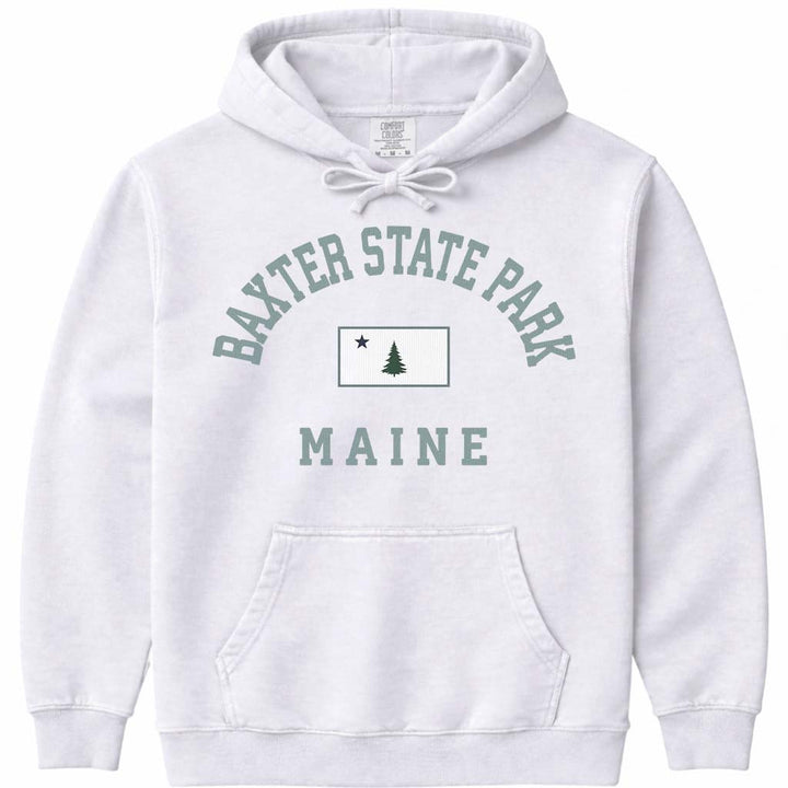 Baxter State Park Maine Flag Sweatshirt - White