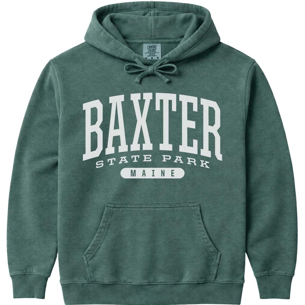 Vintage College Baxter State Park Hoodie - Blue Spruce