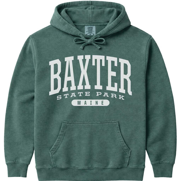Vintage College Baxter State Park Hoodie - Blue Spruce
