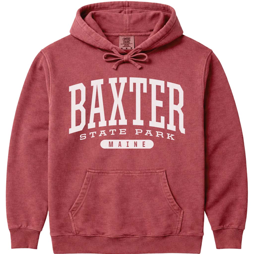 Vintage College Baxter State Park Hoodie - Crimson