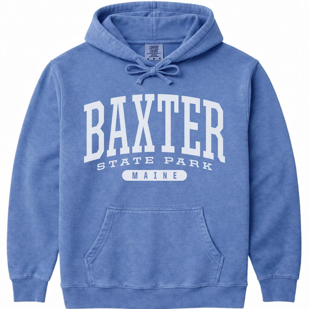 Vintage College Baxter State Park Hoodie - Flo Blue
