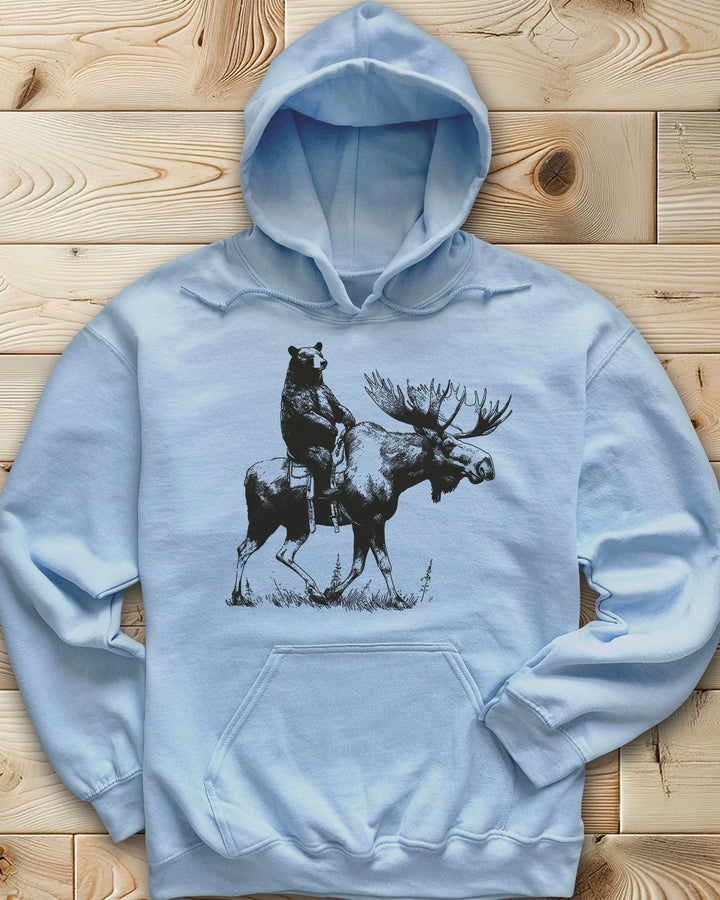 Bear Back Moose Rides Hoodie