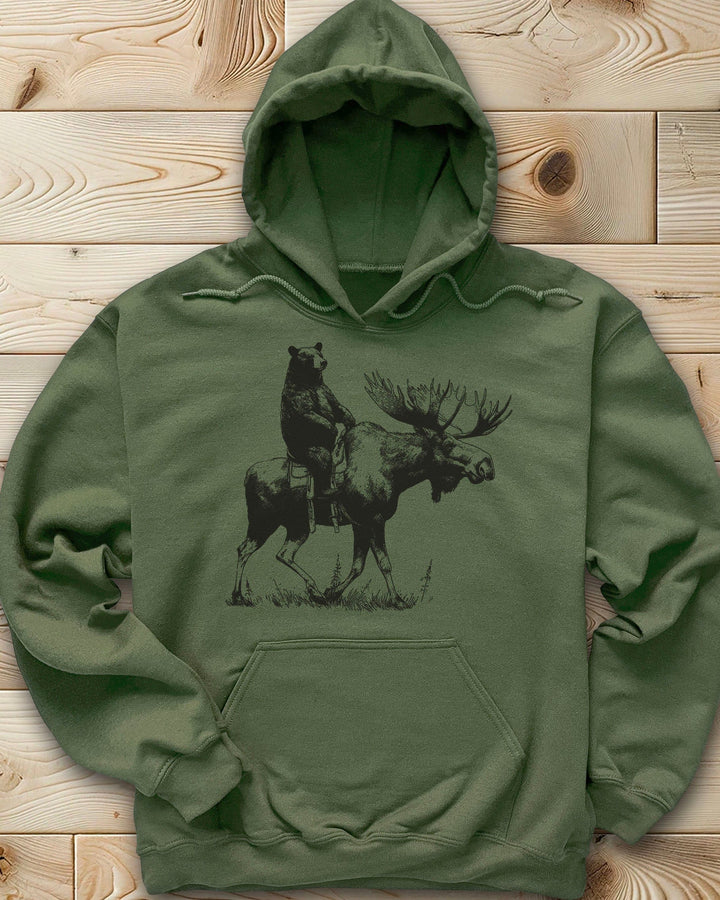 Bear Back Moose Rides Hoodie