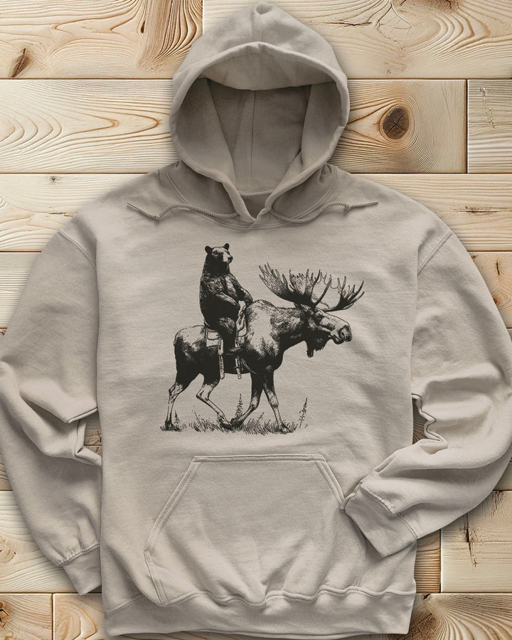 Bear Back Moose Rides Hoodie