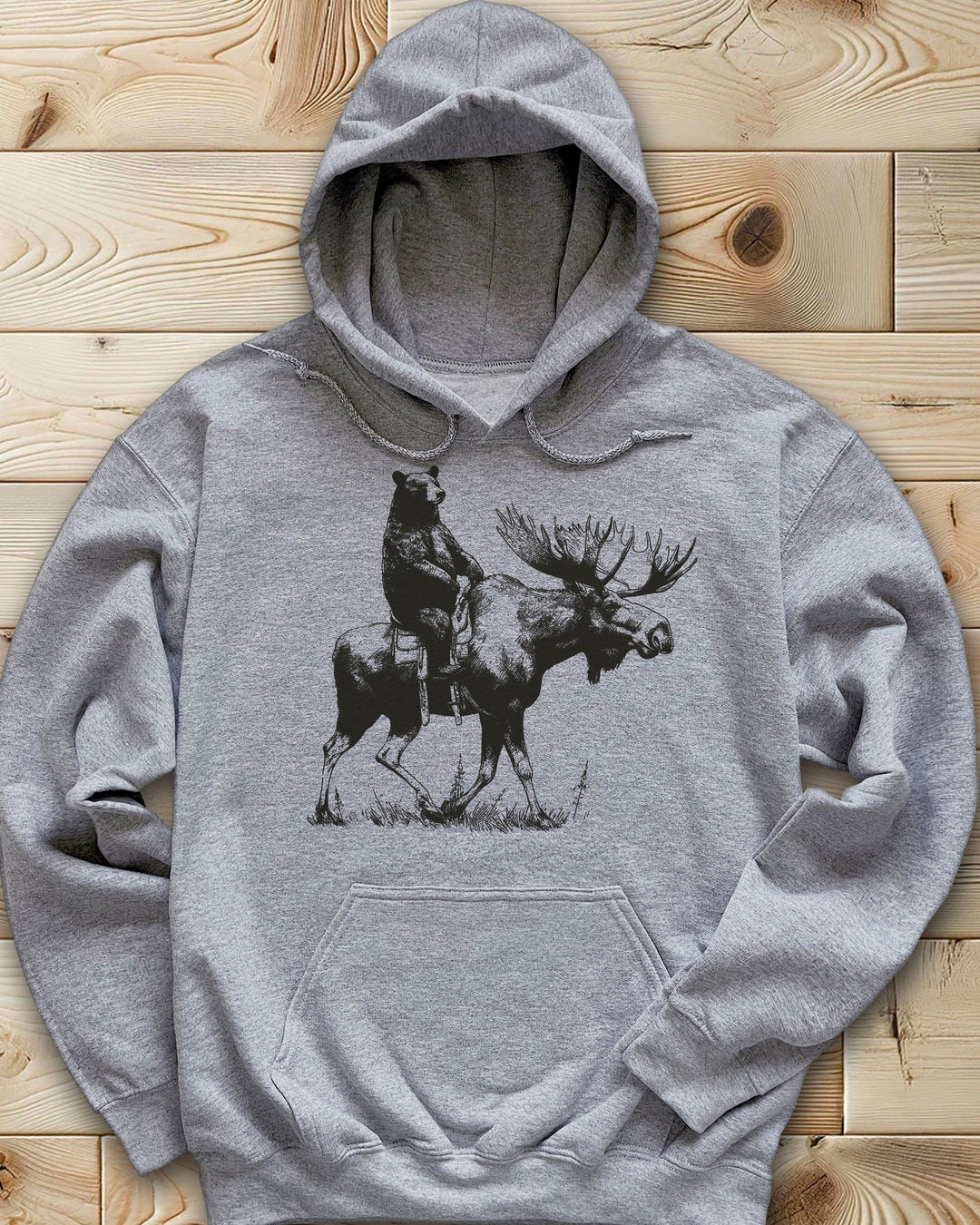 Bear Back Moose Rides Hoodie