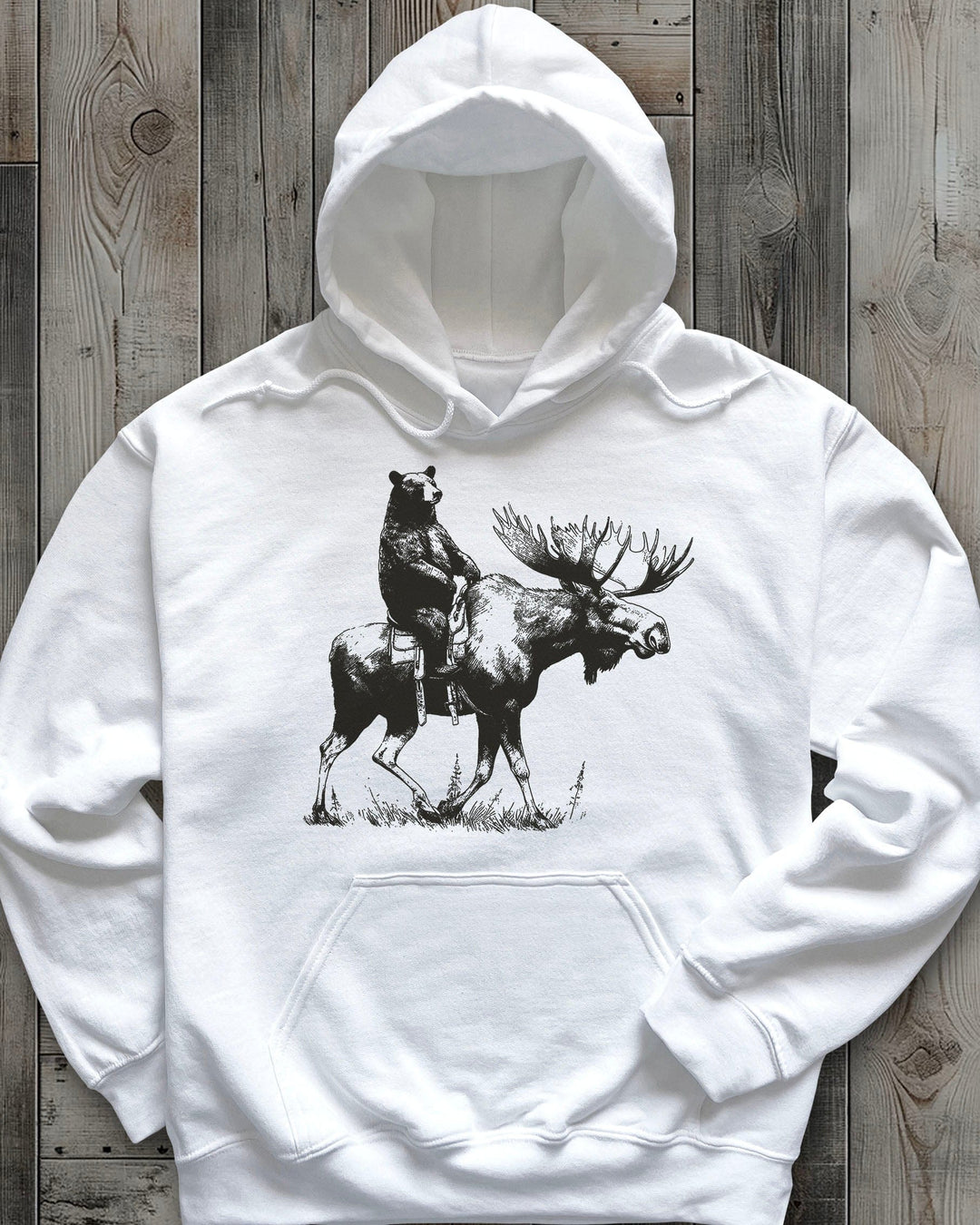 Bear Back Moose Rides Hoodie