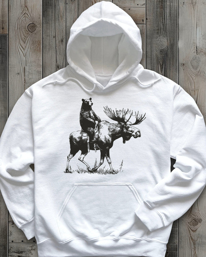 Bear Back Moose Rides Hoodie