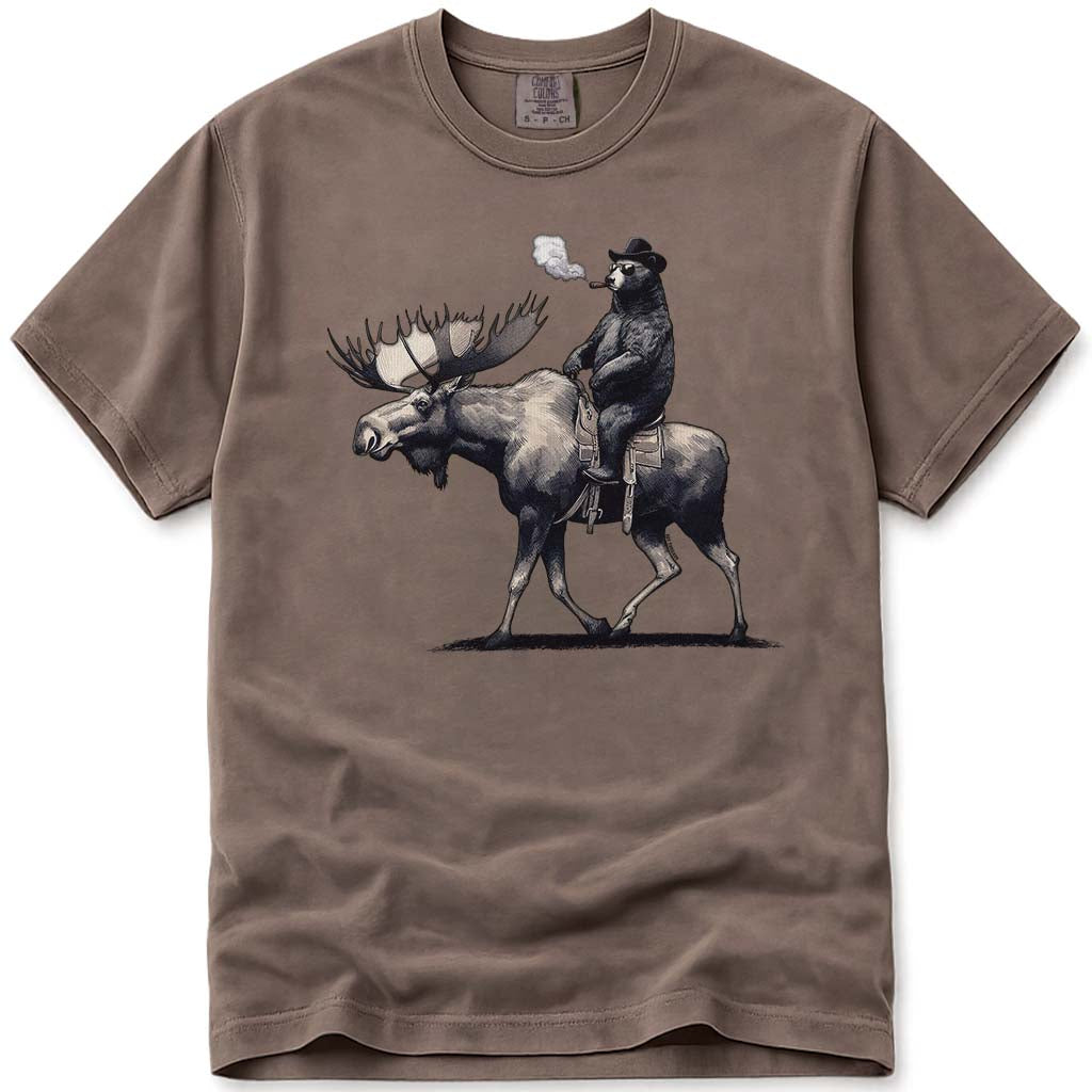 Bear Back Moose Rides T Shirt - Espresso