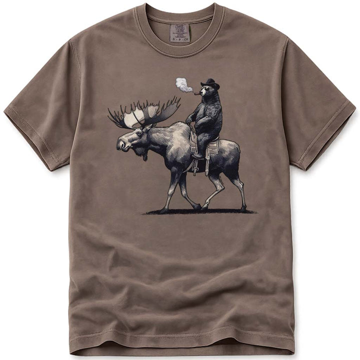 Bear Back Moose Rides T Shirt - Espresso