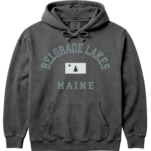 Belgrade Lakes Maine Vintage Flag Hoodie