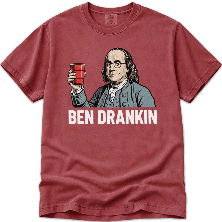 Ben Drankin Funny 4th of July Founding Father Beer Drinking Tee