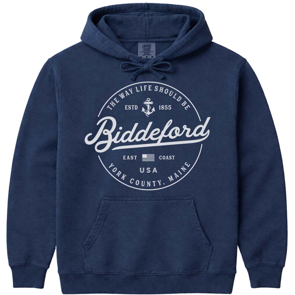 Biddeford Maine Vacation Hoodie - Navy