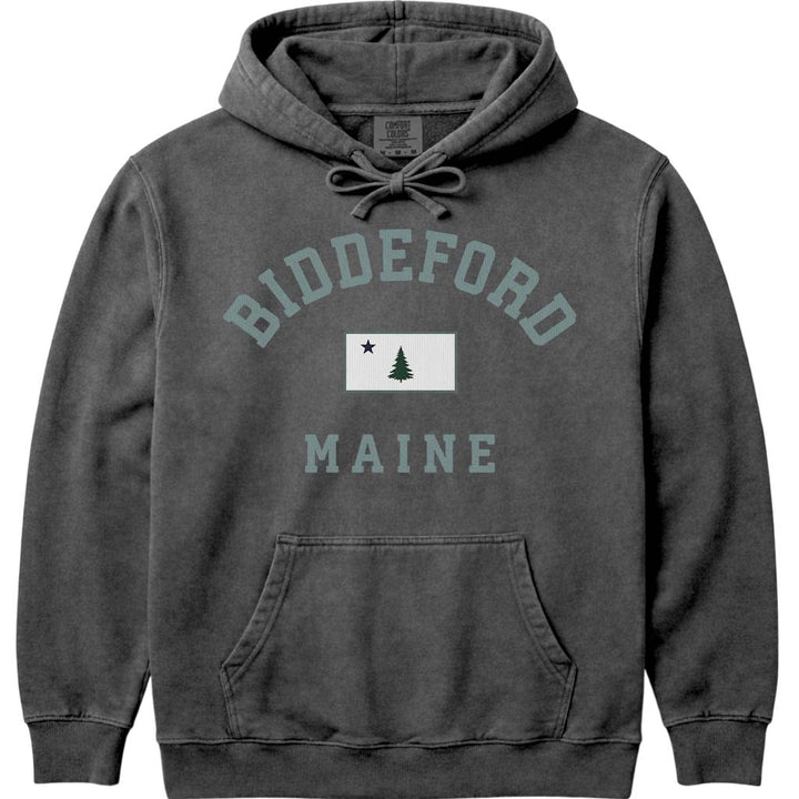 Old School Biddeford Maine Flag Sweatshirt - Pepper