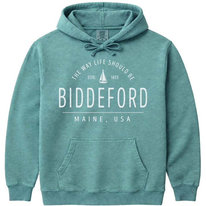 Biddeford Maine Sailboat Sweatshirt - Seafoam