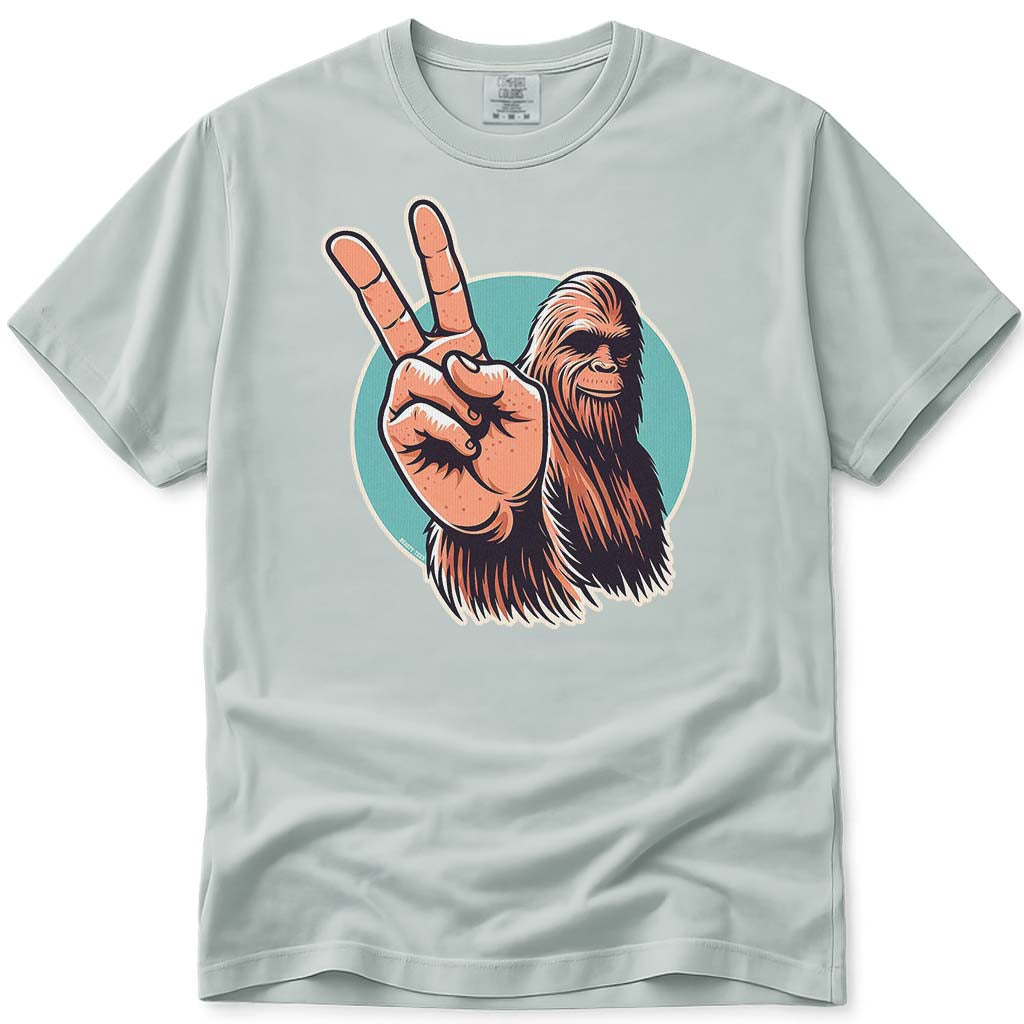 Bigfoot Peace Sign Sasquatch T-Shirt - Bay