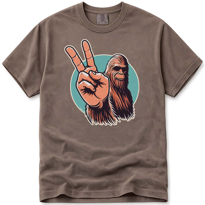 Bigfoot Peace Sign Sasquatch T-Shirt - Espresso