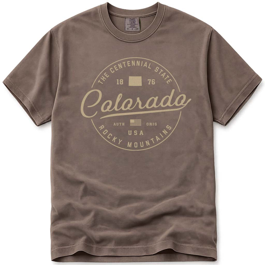 Black & Gold Colorado Vacation Shirt - Espresso