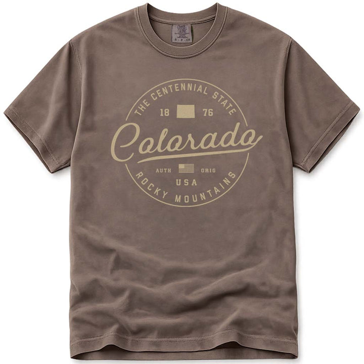 Black & Gold Colorado Vacation Shirt - Espresso