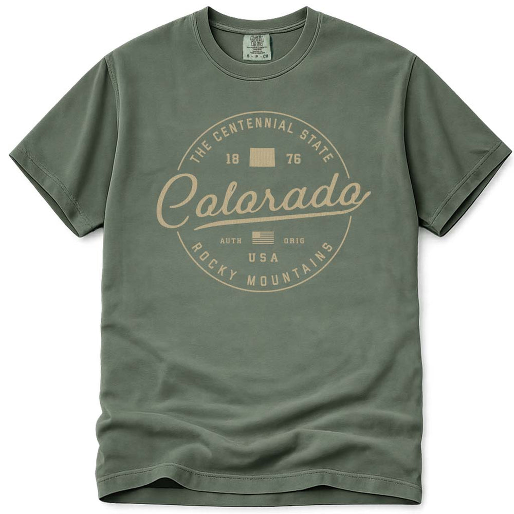 Black & Gold Colorado Vacation Shirt - Moss